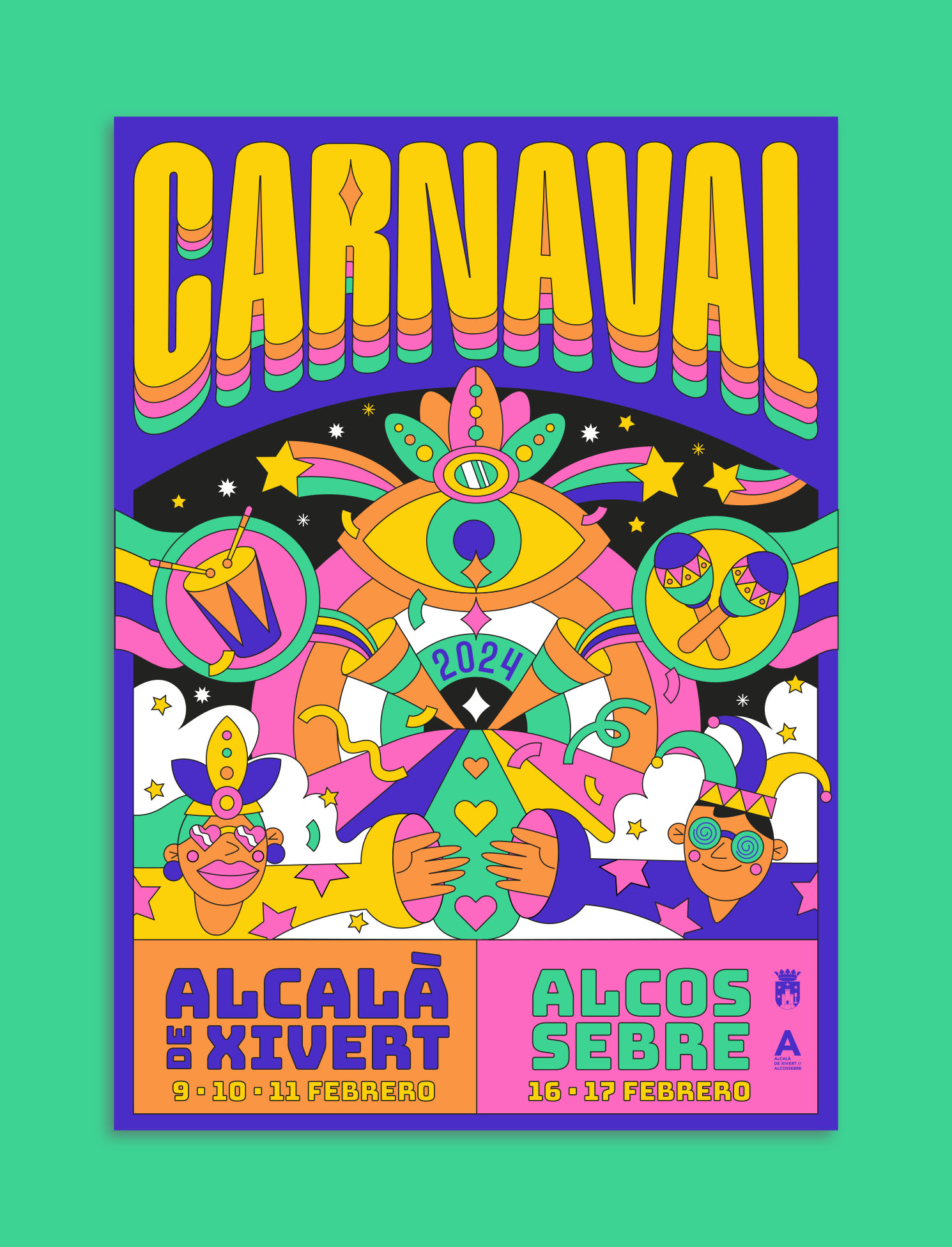 imagen grafica para cartel de carnaval, diseño de poster