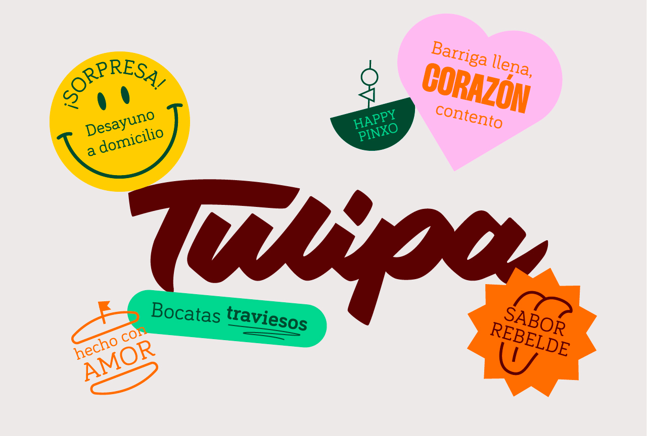 logotipo y stikers de tulipa